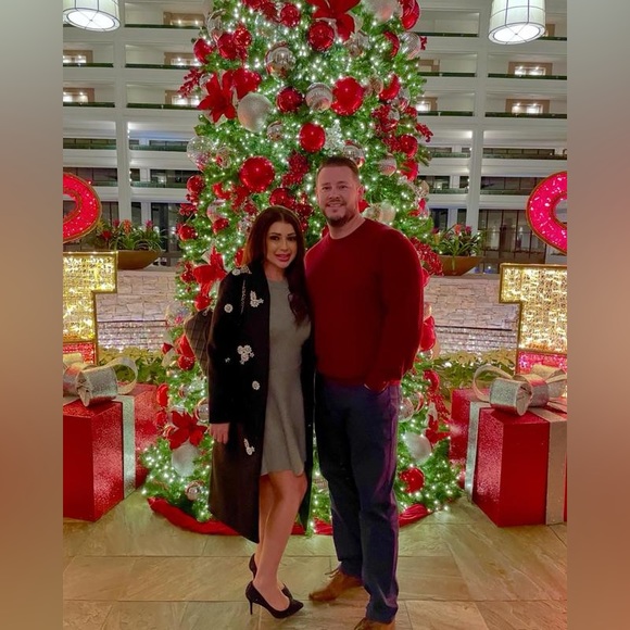 Faux Wool One Button Rhinestone Embellished Coat - Picture 15 of 16